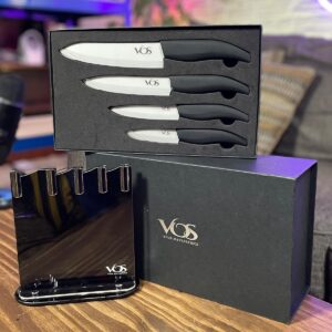 Ceramic Knife Set with Block by Vos - Image 1