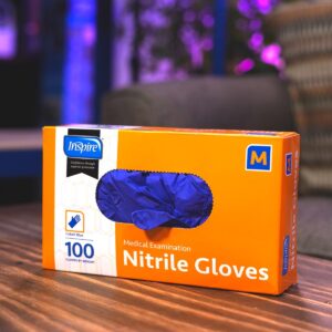 Cobalt Blue Nitrile Disposable Gloves by Inspire - Image 1